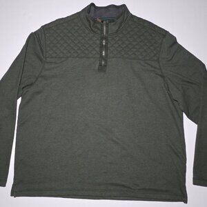G.H. Bass & Co. Mens Army Green 1/4 Zip Long Sleeve Pullover Size XXL